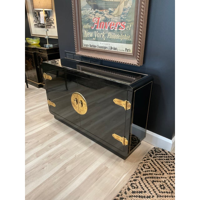 1980s Black Lacquer Credenza From Mastercraft Chairish
