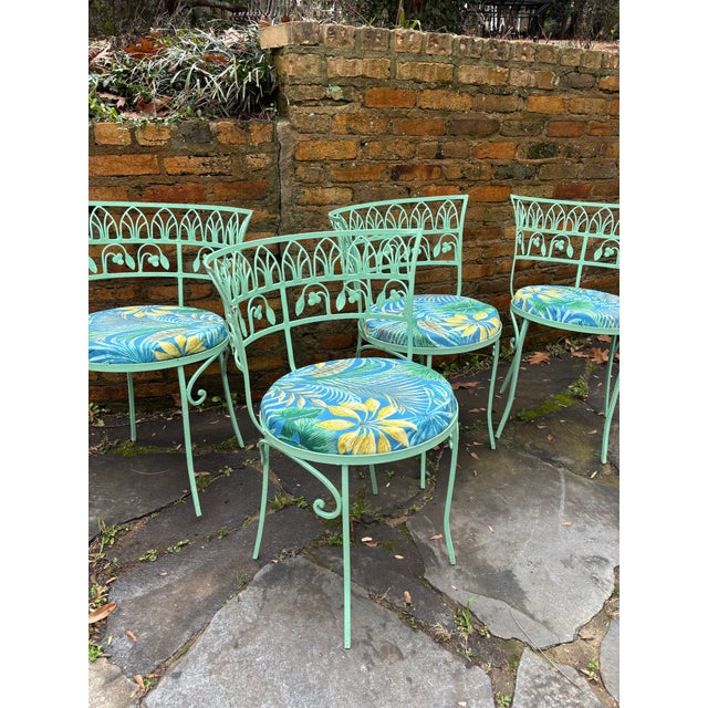 Mid-Century Modern 1950s Mid Century Modern Salterini Pool Side Chairs, Set of 4, Attributed For Sale - Image 3 of 12