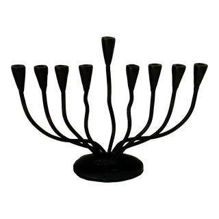 Iron Menorah or Candle Holder For Sale