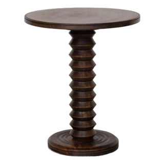 French Carved Side Table by Charles Dudouyt For Sale