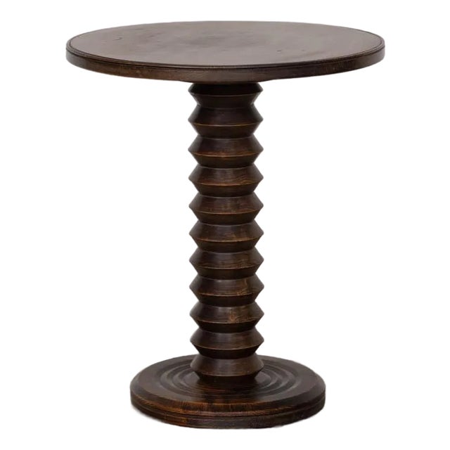 French Carved Side Table by Charles Dudouyt For Sale