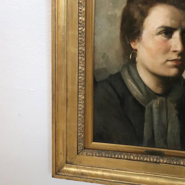 Nazzareno Sidoli, Female Portrait, Oil Painting on Canvas, Early 20th Century, Framed For Sale - Image 8 of 16