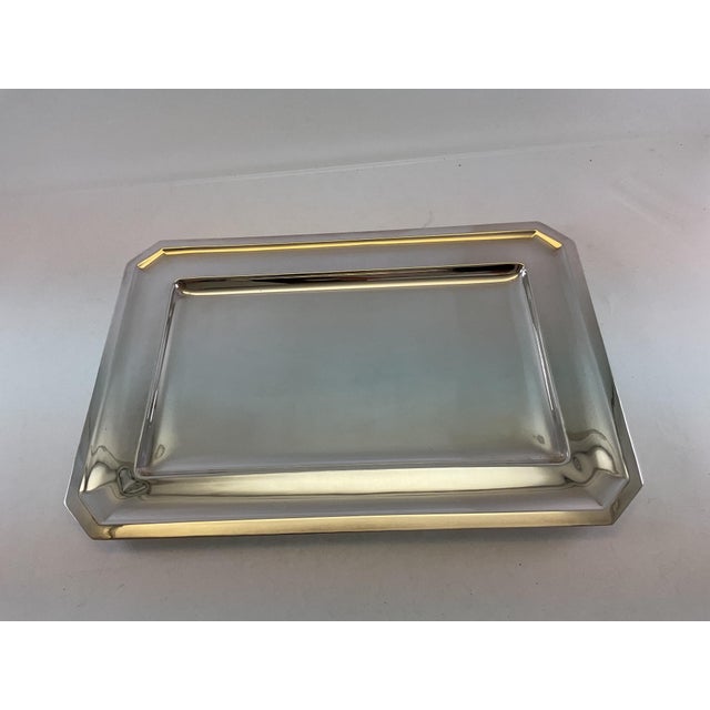 Silver 1980s Mid-Century Modern Silver Rectangular Platters For Sale - Image 8 of 15
