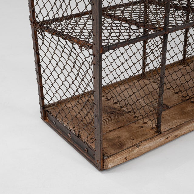 20th Century French Metal Shelf On Wooden Base For Sale - Image 14 of 18