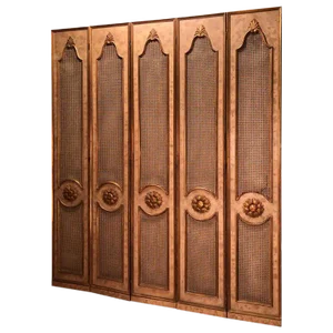 1950s French Five-Paneled Gilt Folding Screen