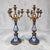 French Pair of Vintage French Hand-Painted Cobalt Blue Porcelain & Gilt Metal Five-Light Candelabra For Sale - Image 3 of 10