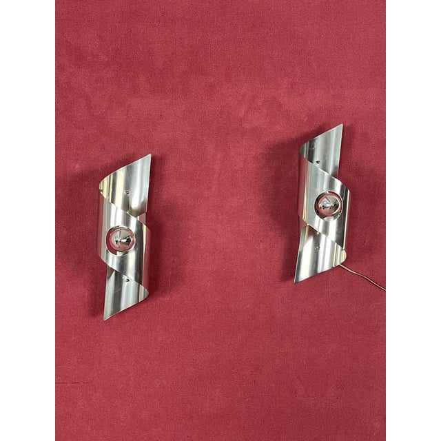 Mid-Century Modern Steel Wall Lamps, 1960s, Set of 2 For Sale - Image 9 of 14