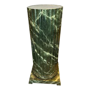 Large Marbleized Faux Painted Wood Neoclassical Column by Baker