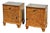 Vintage French Art Deco Nightstands in Burled Wood and Glass, 1930s, Set of 2 For Sale
