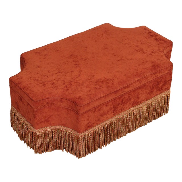 Early 21st Century Massoud Furniture Custom Upholstered Ottoman For Sale