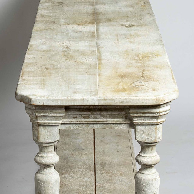 Long & Tall Painted Console Table For Sale - Image 4 of 6