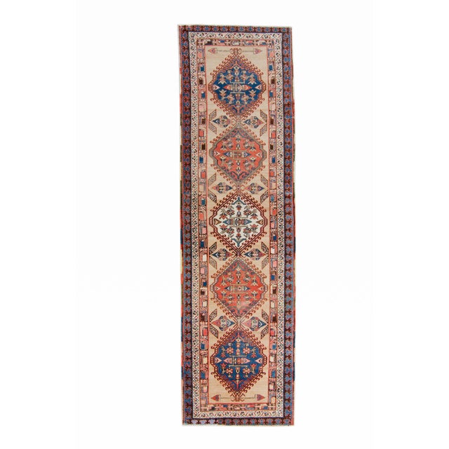 House of Séance - 1910s Antique Kurdish Earth-Toned Distressed Wool Hand-Knotted Runner - 3′7″ × 12′7″ For Sale - Image 12 of 12