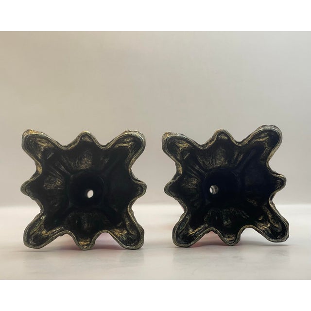 Red Mid 20th Century Red Faceted Baroque Inspired Candlesticks-a Pair For Sale - Image 8 of 9