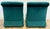 Teal Vintage Deep Teal Velvet Tufted Back Slipper Chairs, a Pair For Sale - Image 8 of 12