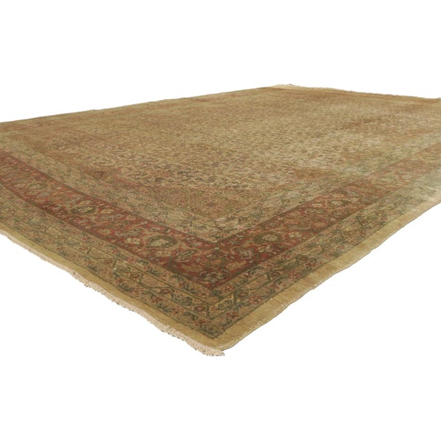 Traditional Antique Persian Tabriz Rug - 09'08 X 13'09 For Sale - Image 3 of 9
