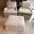 Tan Pair of Down Filled Club Chairs and Ottoman For Sale - Image 8 of 9