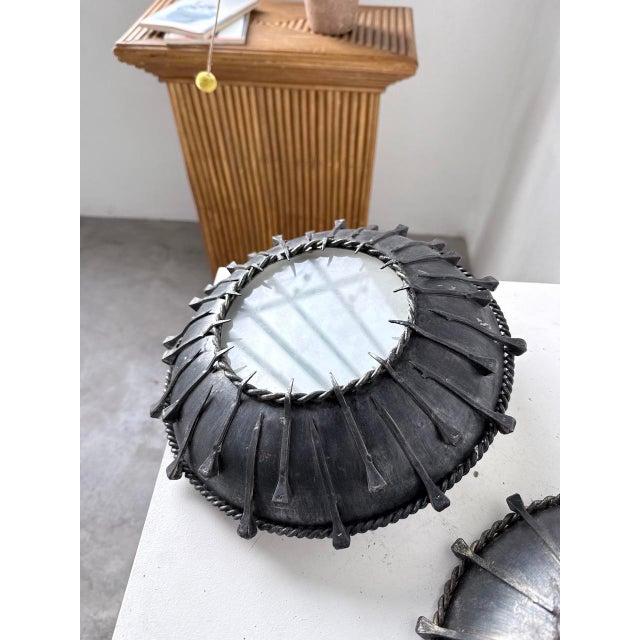 Metal Brutalist Nail Wall Sconces, 1950s, Set of 2 For Sale - Image 7 of 18