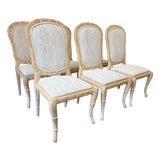 Vintage Regency Serge Roche Style Faux Bois Dining Chairs - Set of 6 For Sale