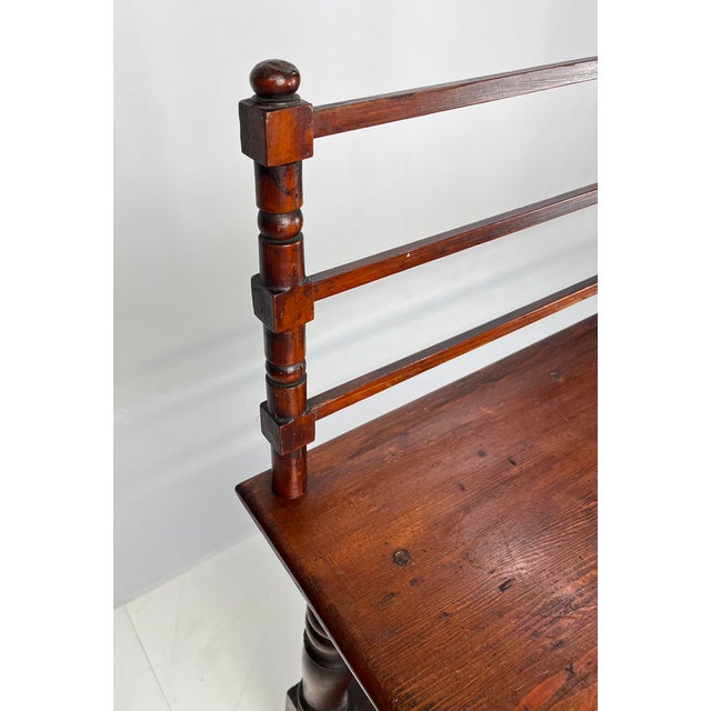Wood Antique Rustic Wood Baker's Rack / Wash Stand With Slotted Gallery & Lower Shelf For Sale - Image 7 of 13