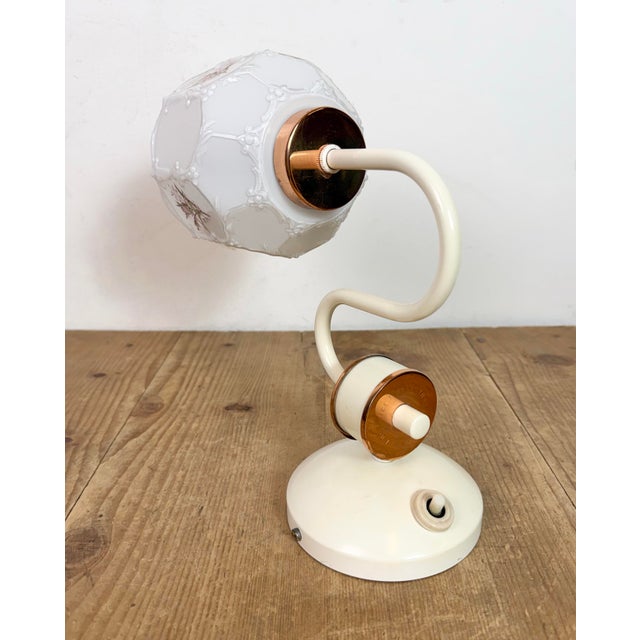 Beige Vintage Wall Light with Milk Glass from Drukov, 1960s For Sale - Image 8 of 18