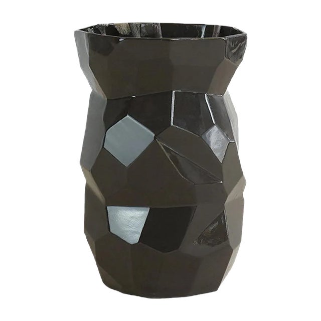 Black Poligon Vase from Studio Lorier For Sale