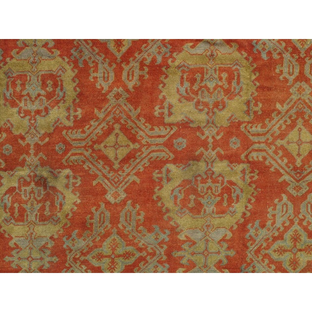 Brown Antique Oushak Carpet, Handmade Oriental Rug, Coral Field, Gold and Gray For Sale - Image 8 of 18