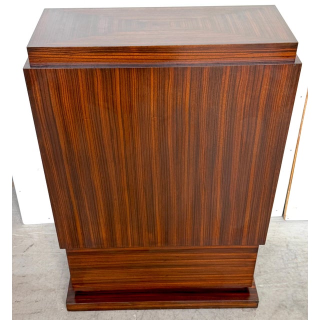 Art Deco Zebrawood Pedestals, Late 20th Century, Sculptural Pair For Sale - Image 14 of 16