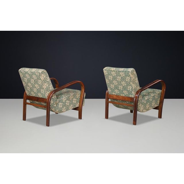 1930s Art Deco Bentwood Lounge Chairs by Koželka & Kropáček, Czech, 1930, Set of 2 For Sale - Image 5 of 17