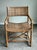 Coastal Vintage Coastal Woven Leather Strap Armchair / Campaign Style Lounge Chair For Sale - Image 3 of 6