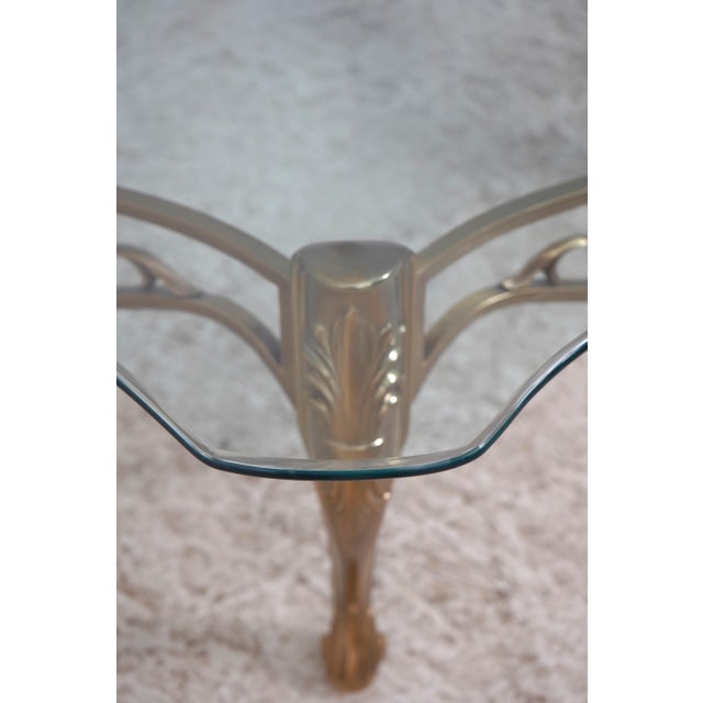 Bronze Base Glass Top Designer Coffee Table For Sale - Image 4 of 12