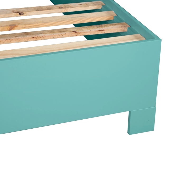 Liam Platform Bed King - Turquoise For Sale - Image 11 of 12