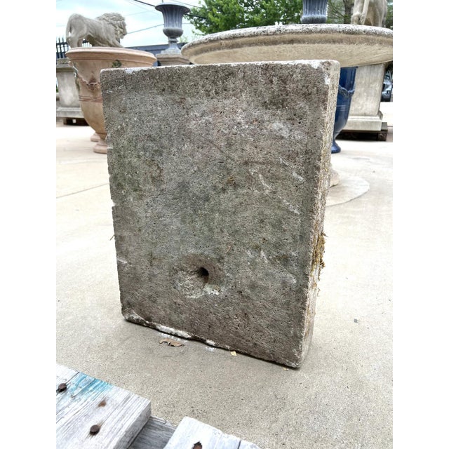 Stone Gray Authentic 19th Century French Carved Stone Lion Fountain Element For Sale - Image 8 of 17