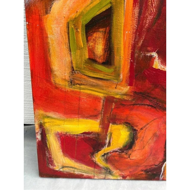 Large Yellow and Red Abstract by Carol Bertrand For Sale - Image 10 of 12