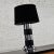 Mid 20th Century Art Deco Style Chrome and Black Horizontal Stripe Cylindrical Table Lamp Black Shade For Sale - Image 9 of 13
