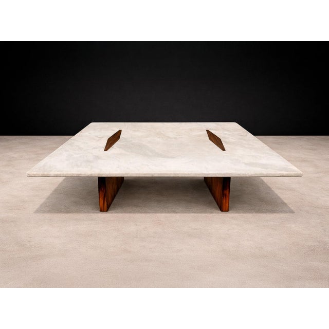 Limestone Coffee Table by Jorge Zalszupin, Rosewood & Marble, Brazil, 1959 - Lot 553A For Sale - Image 10 of 16