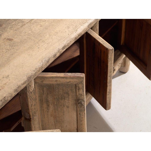 Brown Antique Distressed Elm Sideboard For Sale - Image 8 of 12
