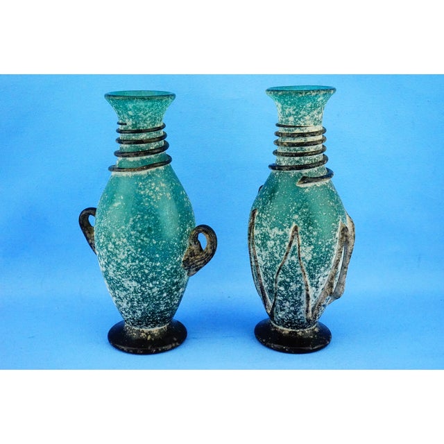 Green and Black Murano Glass Vases by C. Zeta, Italy, 1970s, Set of 2 For Sale - Image 4 of 18