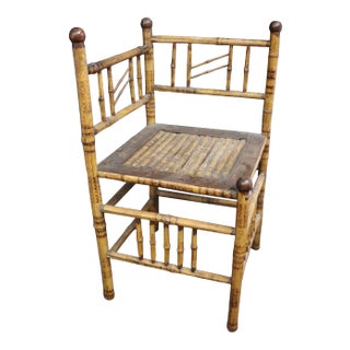 Victorian Bamboo Corner Chair For Sale