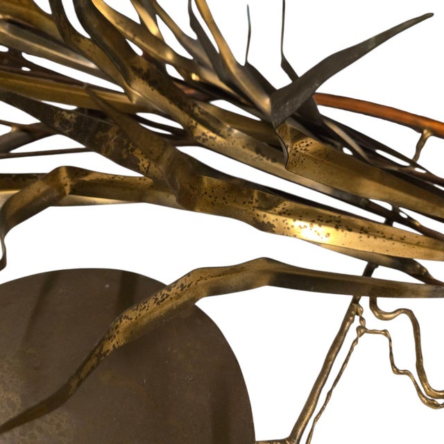 Metal MCM Cattails Wall Sculpture Brutalist Vintage 34 Inch Large Art Copper Brass For Sale - Image 7 of 18