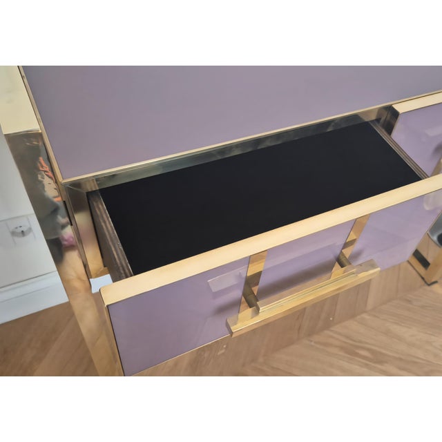 Wood Pastel Purple Desk in Murano Glass from Justfurnituress SRL For Sale - Image 7 of 9