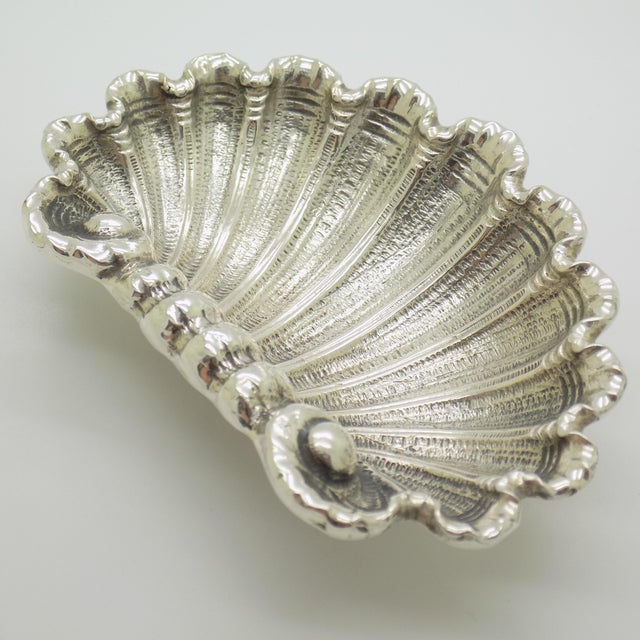 Vintage Italian Genuine Silver 800 Shell Shaped Trinket Tray, 1970s For Sale - Image 4 of 14