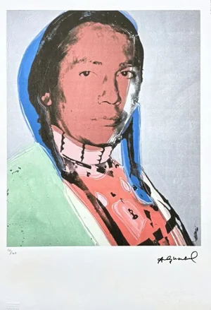 After Andy Warhol, Russell Means Blue , 1980s, Lithograph