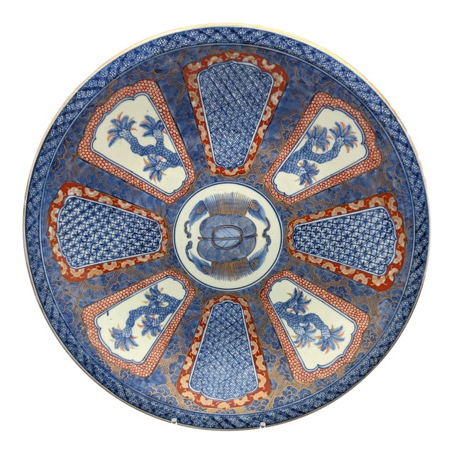 Early 19th Century Large Japanese Late Edo Period Blue Imari Charger For Sale