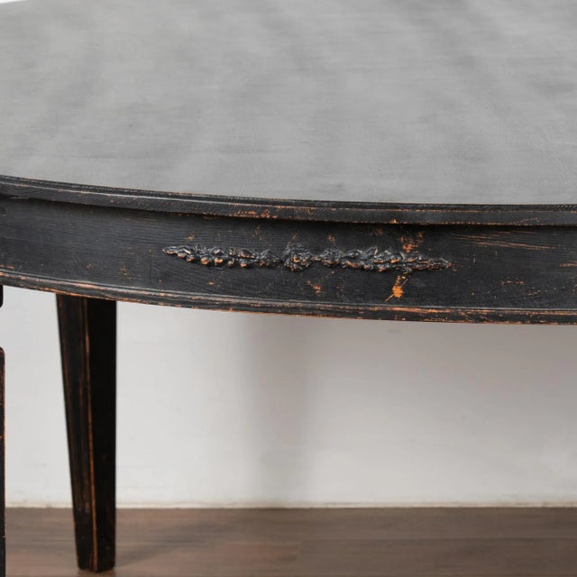 Early 21st Century Large Round Swedish Black Dining Table, Reproduction For Sale - Image 5 of 12