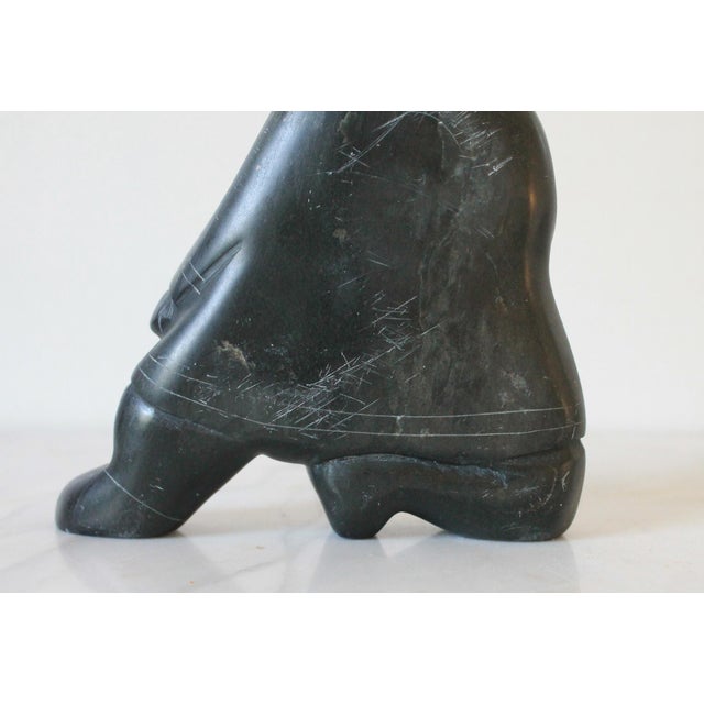 Vintage Inuit Sculpture Carving of an Eskimo Hunter For Sale - Image 10 of 12