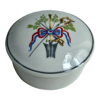 1980s Limoges for Lancome Bicentenaire Lidded Porcelain Box For Sale
