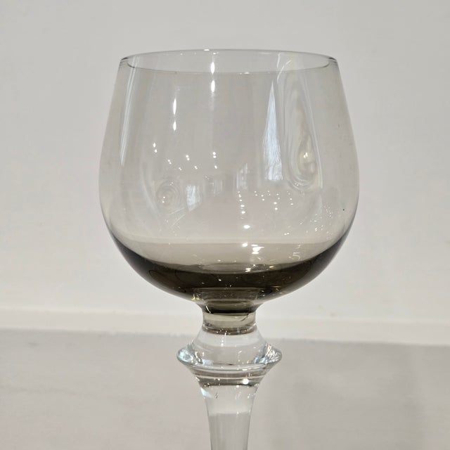 Mid-Century Modern Mid 20th Century Mid Century Modern Denby Moonrise Smoke Goblets 7 1/8" Wine Glasses Ombre - Set of 6 For Sale - Image 3 of 5