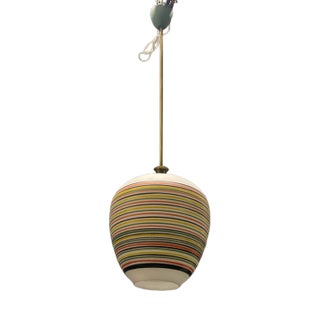 Vintage Multicolored Opaline Glass Pendant Light, 1950s For Sale