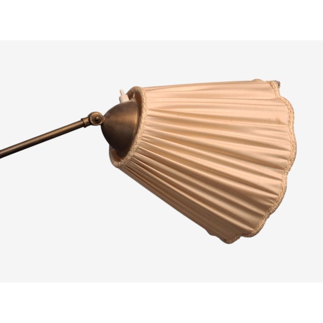 Swedish Art Deco, Double Floor Lamp, Burl Wood, Metal, Fabric, Sweden, 1940s For Sale - Image 10 of 17