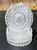 Vintage Clear Pressed Glass Coasters Set of 4 Starburst Diamond Point 4.25" For Sale - Image 4 of 5
